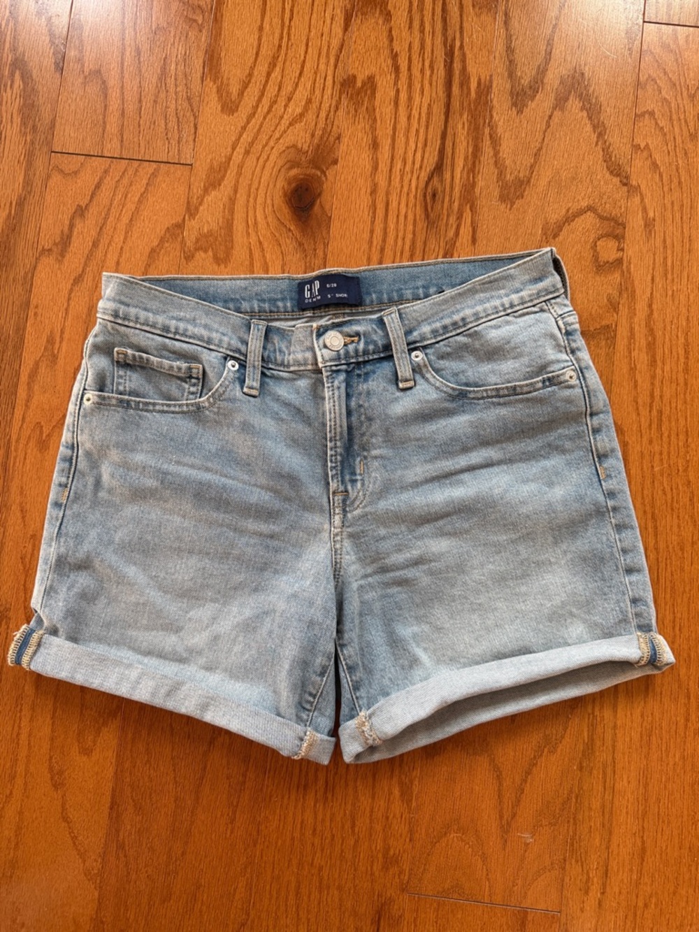 GAP Light Blue Rolled Hem Denim Shorts